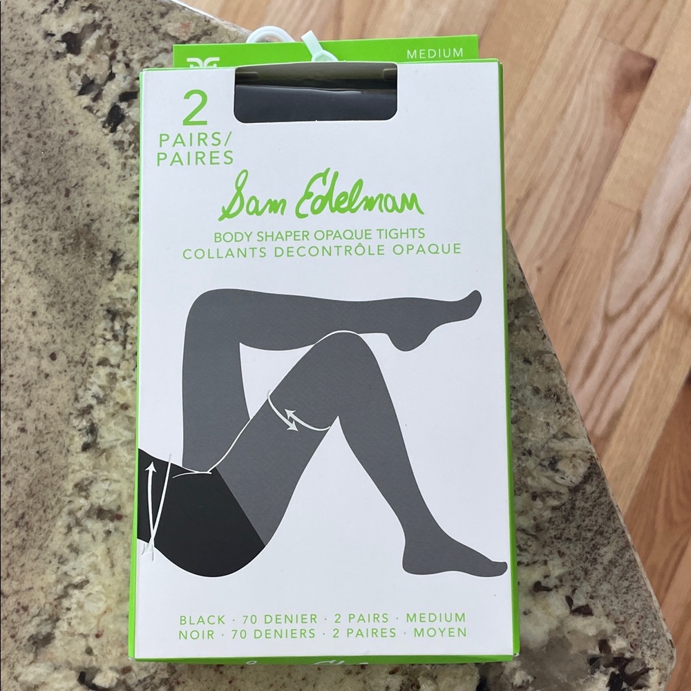 NWT Sam Edelman 2 Pairs Black Tights